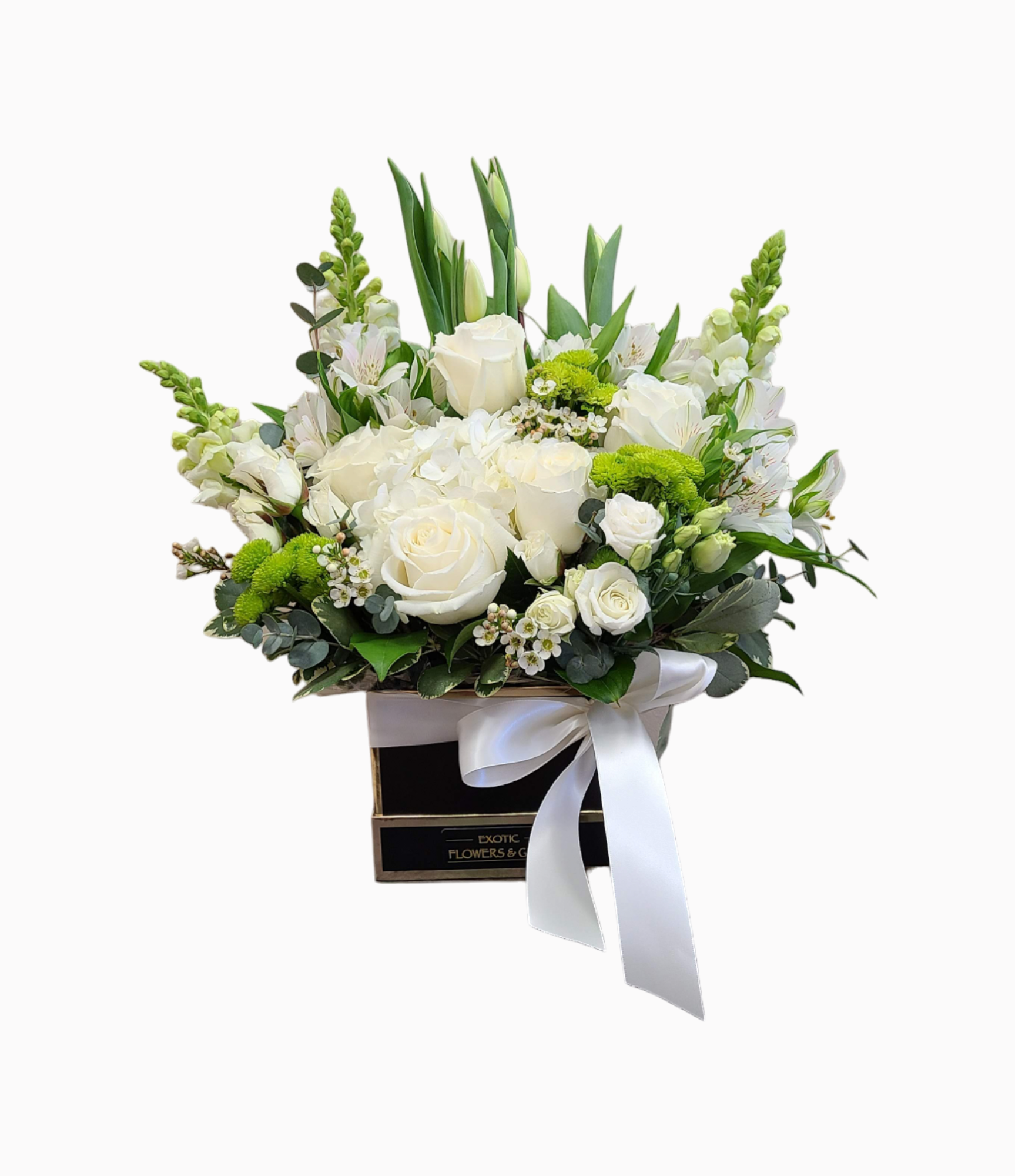 White Flowers in a Box