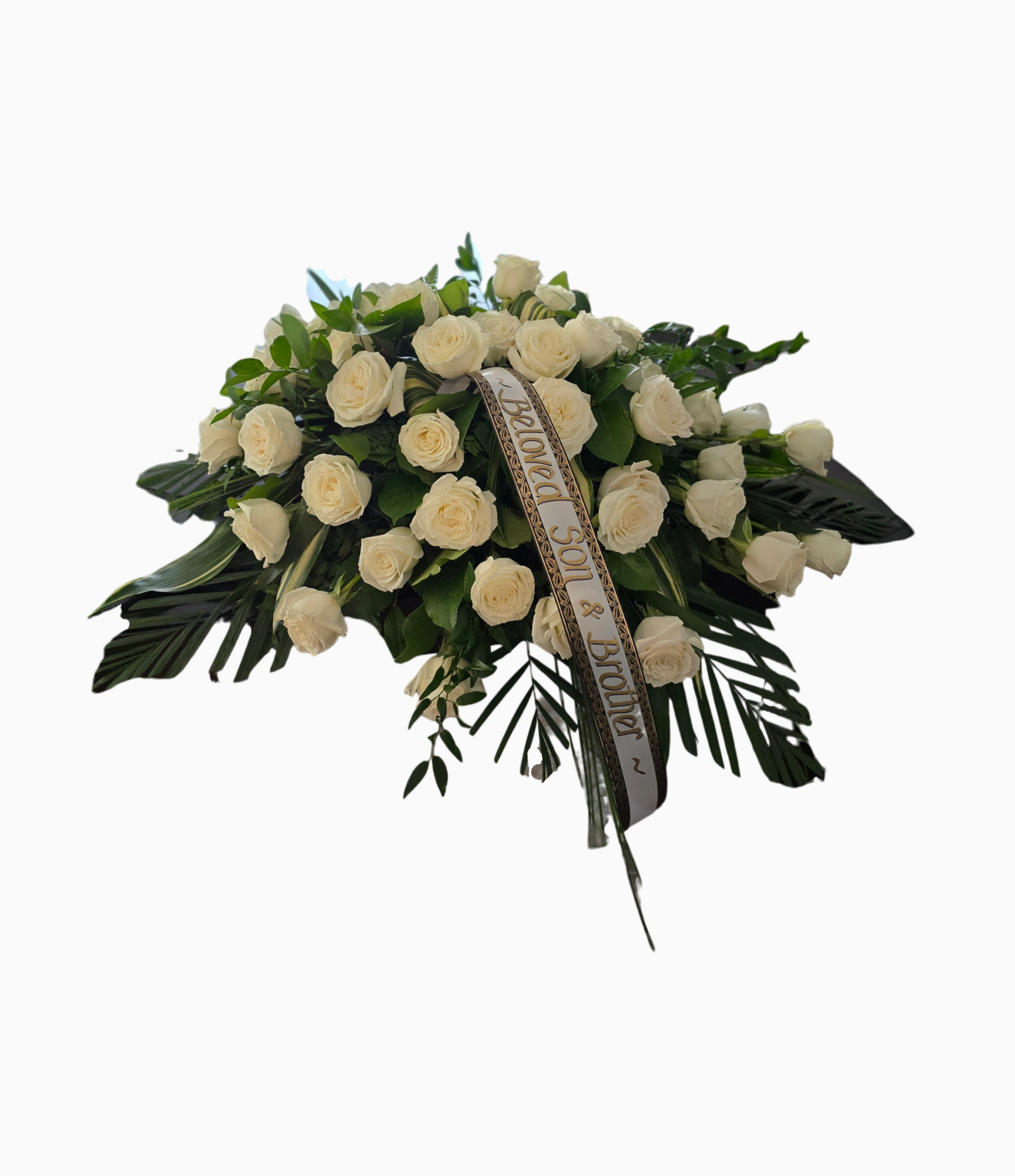 White Rose Casket Spray