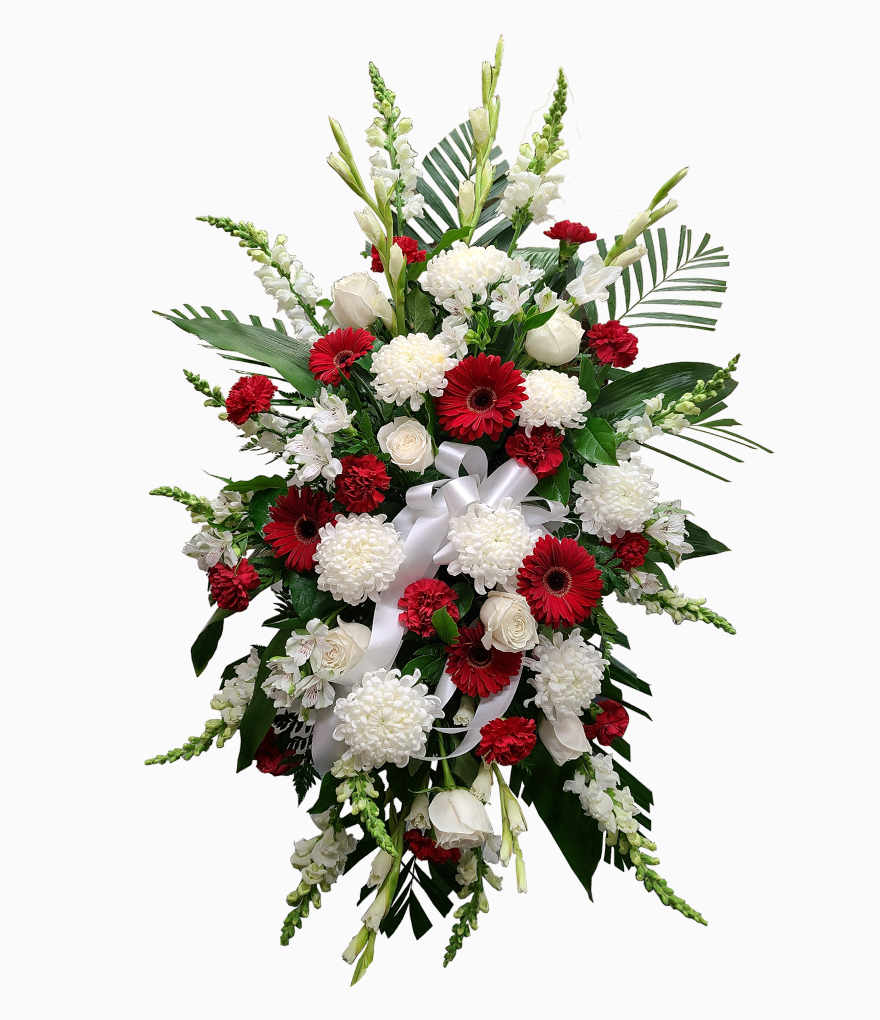 White and Red Standing Spray