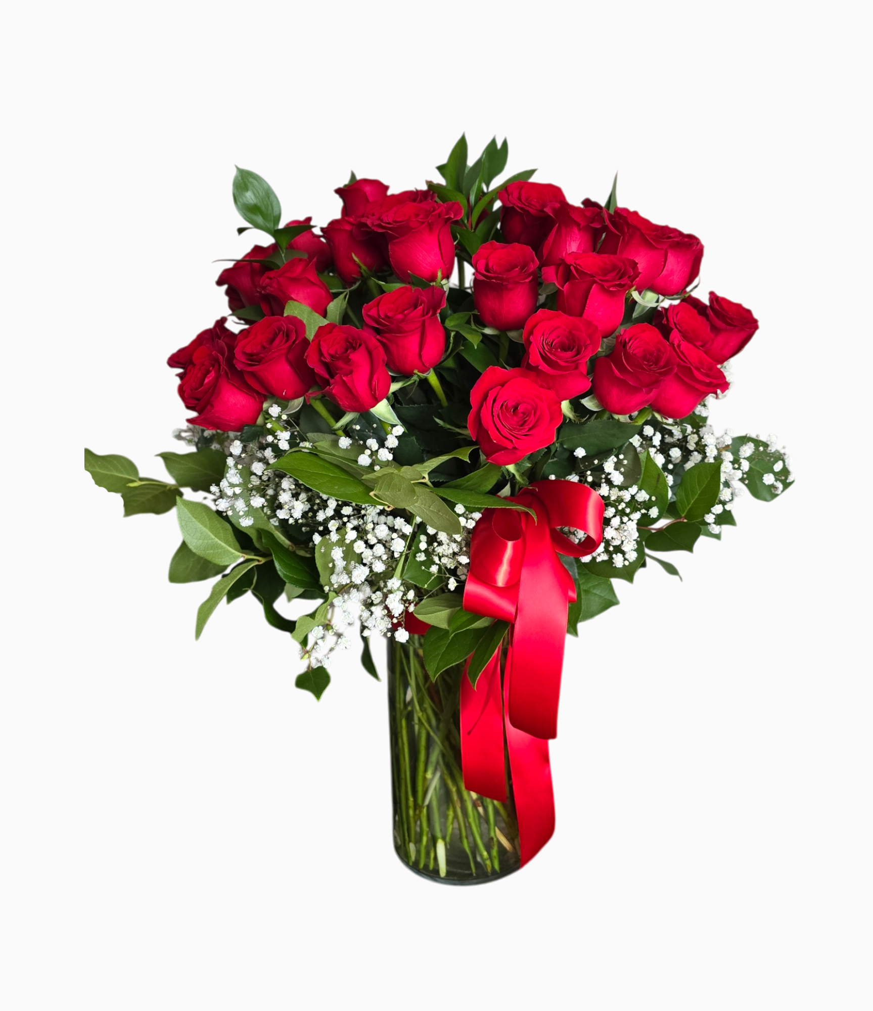 Valentine 24 Red Roses in a Vase