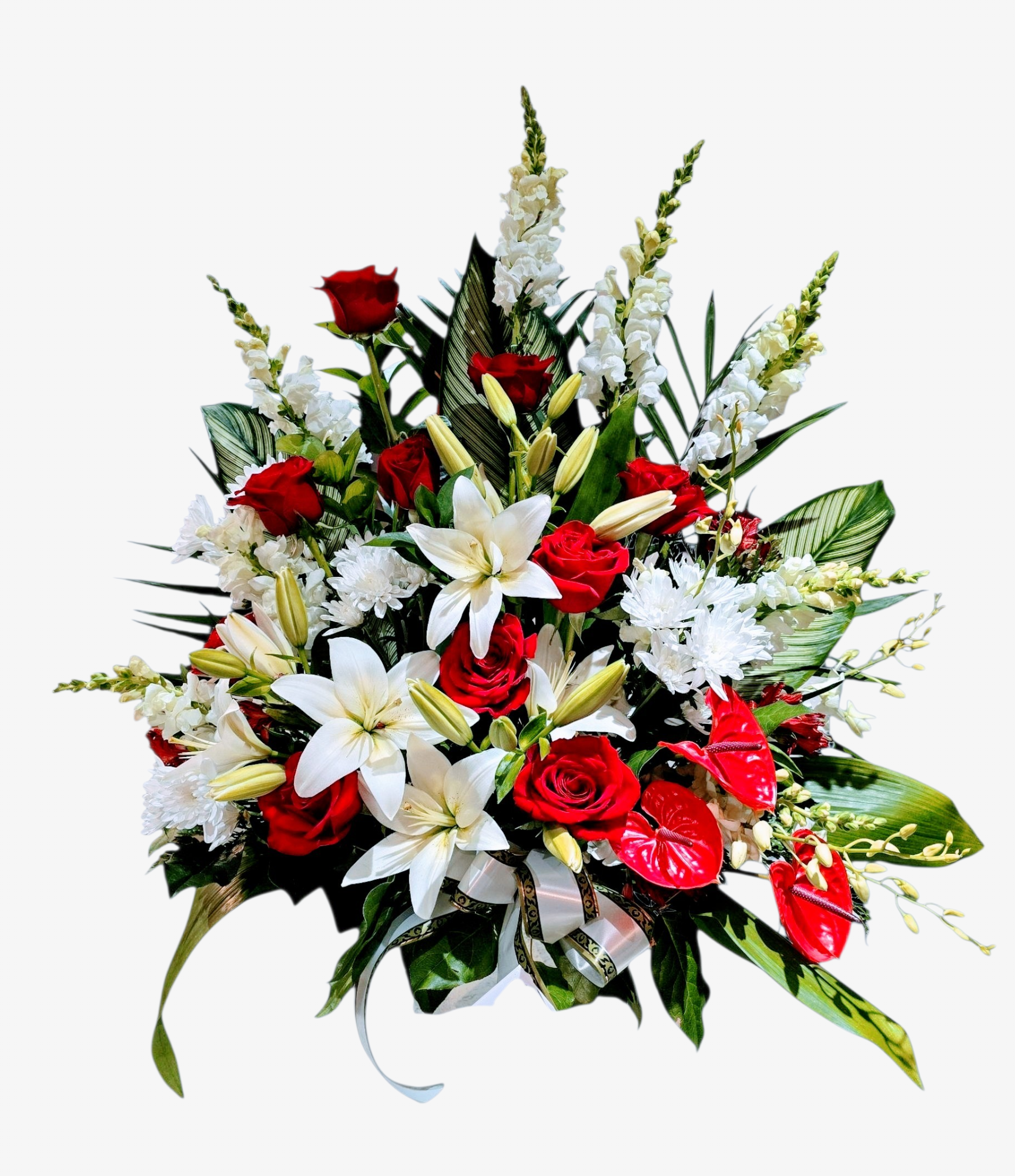 Red and White Funeral Container