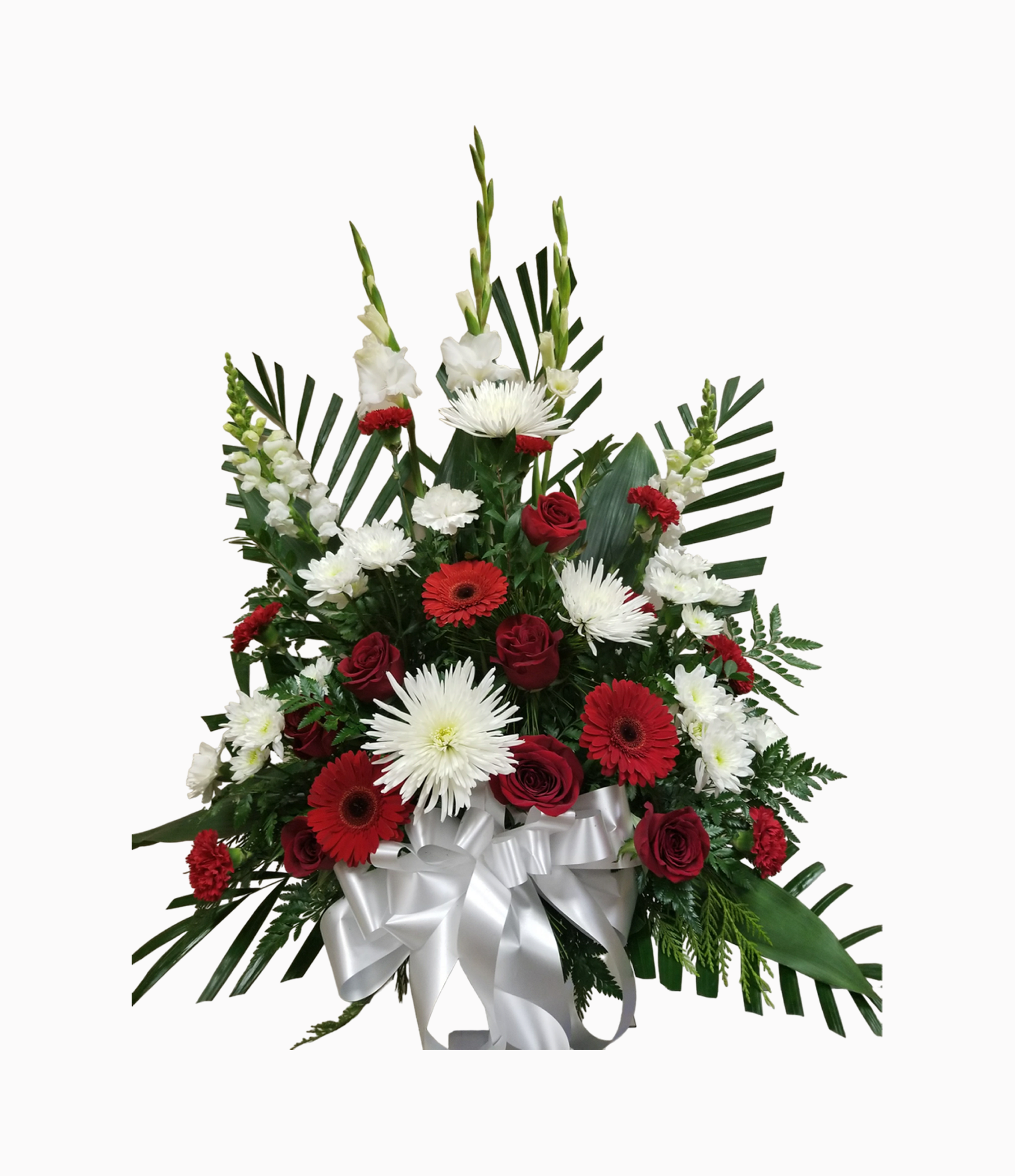 Red and White Funeral Container